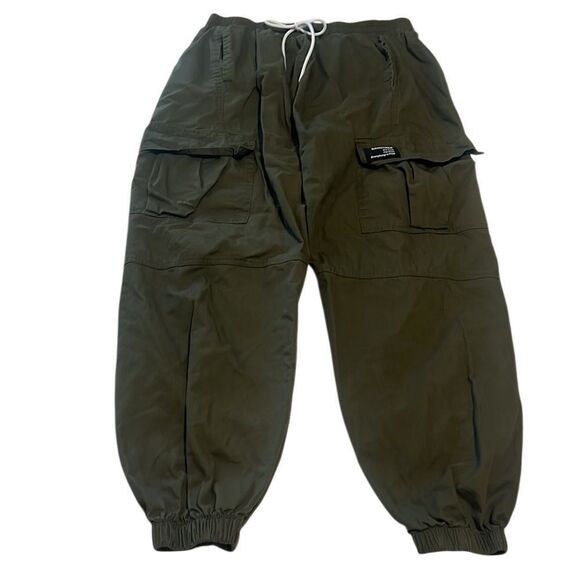 Sangtree Olive Green Cargo Pockets Streetwear Jogger Pants Size XL - Picture 3 of 11